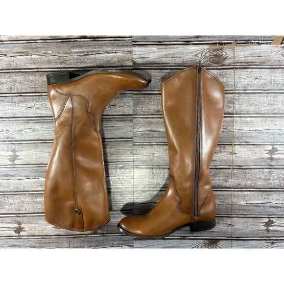 Frye Melissa Leather Riding Boots Shoes size 7.5 color brown brand new mspr $345 - Picture 4 of 9